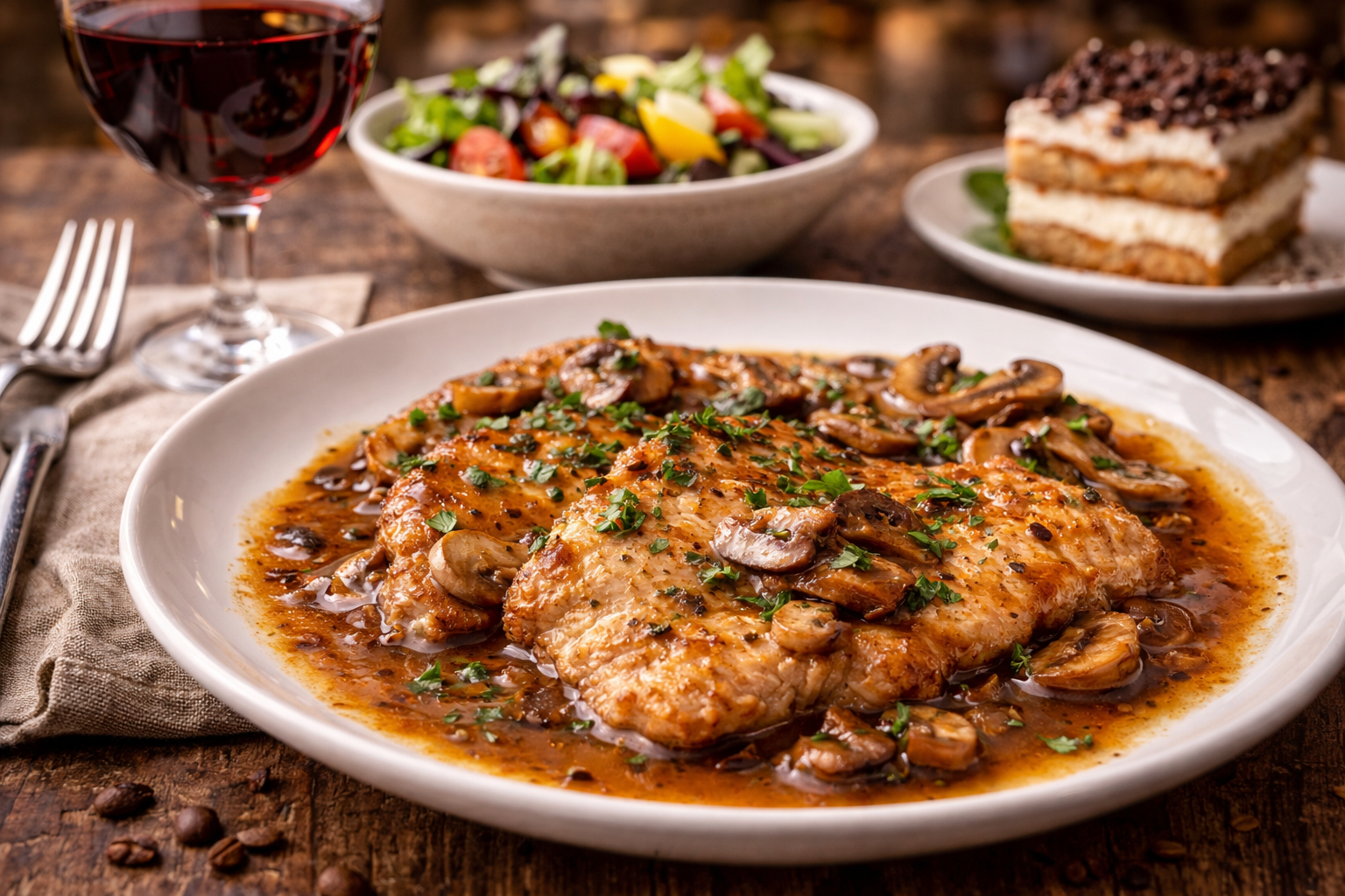 Mittwoch Mittagsmenü – Scaloppina al Marsala